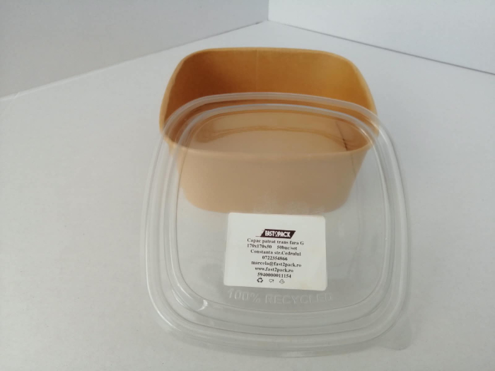 Capac patrat transparent fara gaura 170x170 50buc/set [2]