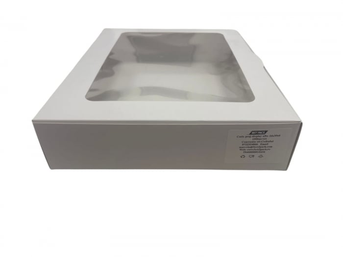 Cutii prajituri display albe 24 x 30 x 6 100buc/set [2]