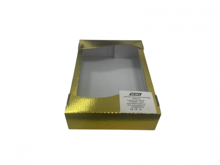Cutii fursecuri 21.5 x 15 x 5 aurii 0.5kg 100buc/set [2]