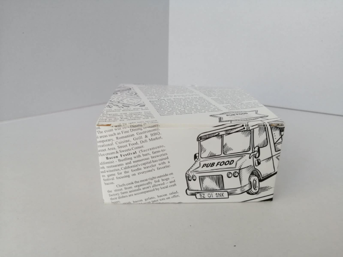 Cutii meniu carton model ziar 130x130mm  50buc/set [3]