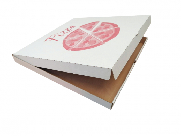 Cutii Pizza alb cu rosu 330 x 330 x 35 mm [2]