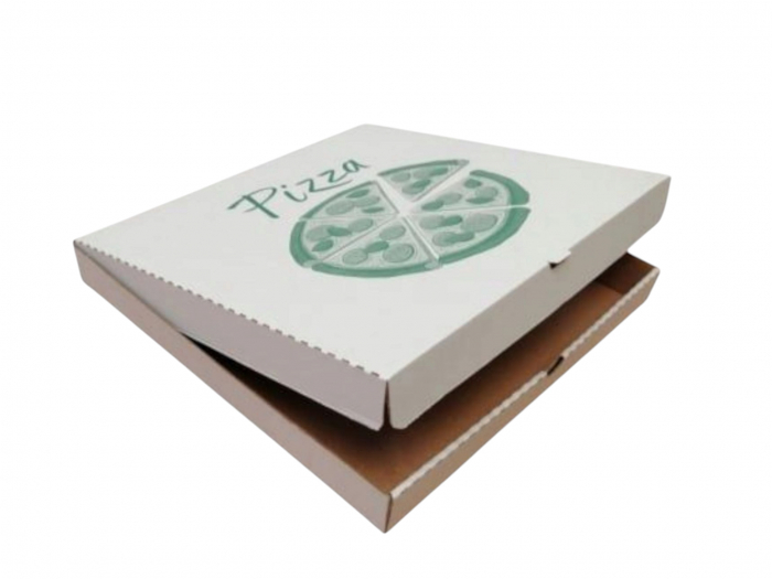 Cutii Pizza alb cu verde 300 x 300 x 35 mm [2]