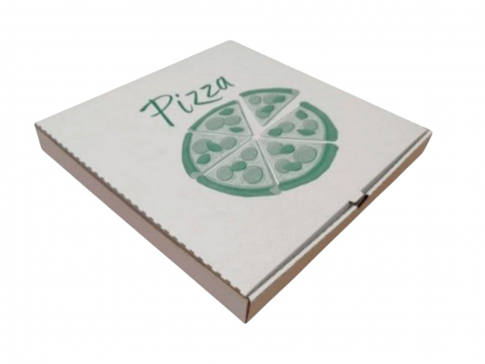 Cutii Pizza alb cu verde 300 x 300 x 35 mm [1]