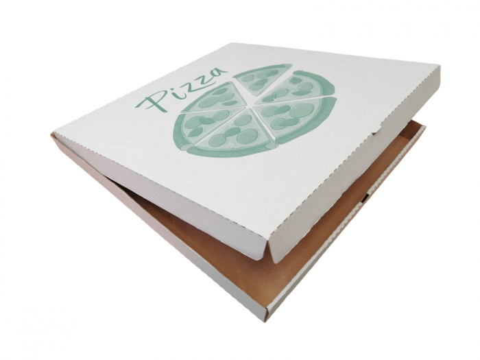 Cutii Pizza alb cu verde 420 x 420 x 35 mm [2]