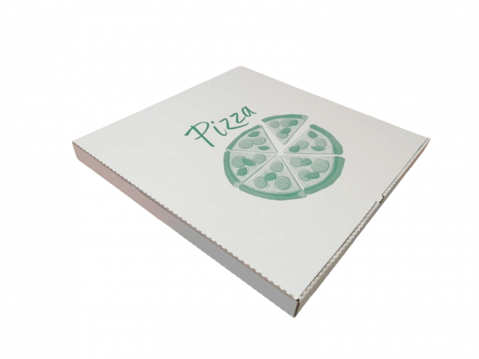 Cutii Pizza alb cu verde 500 x 500 x 40 mm [1]