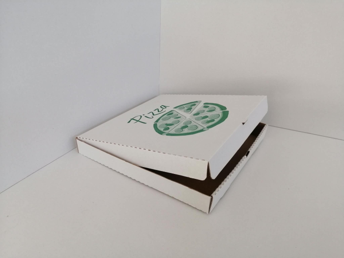 Cutii Pizza alb cu verde / rosu / negru 280 x 280 x 35 mm 50buc/set [2]