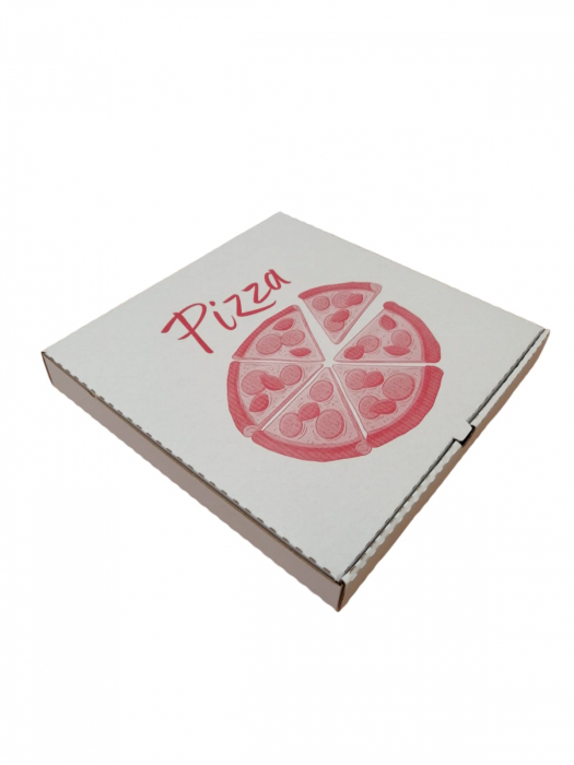 Cutii Pizza alb cu rosu 280 x 280 x 35 mm [1]
