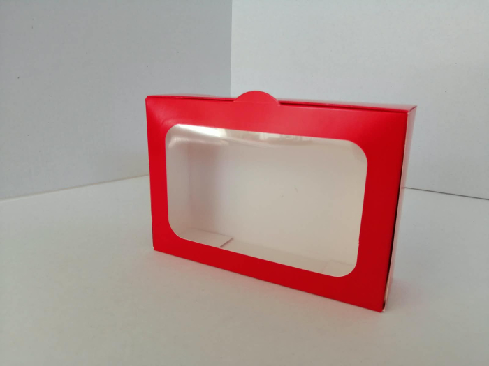 Cutii prajituri display 16 x 11 x 4.5 rosii 100buc/set [2]