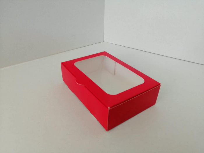 Cutii prajituri display 16 x 11 x 4.5 rosii 100buc/set [3]
