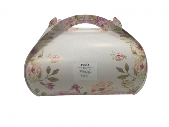 Cutii tort 30 albe tipar flori 50buc/set [2]