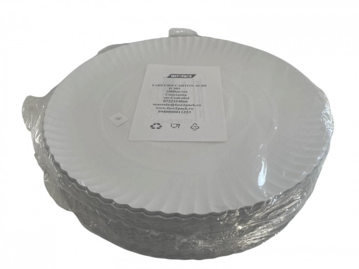 Farfurii carton albe R3 D30 100buc/set [2]