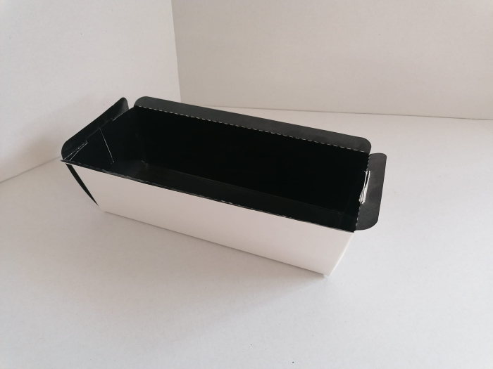 Formă de cozonac/chec, carton, pentru copt 800gr 24 x 10 x 7 alb/negru [2]