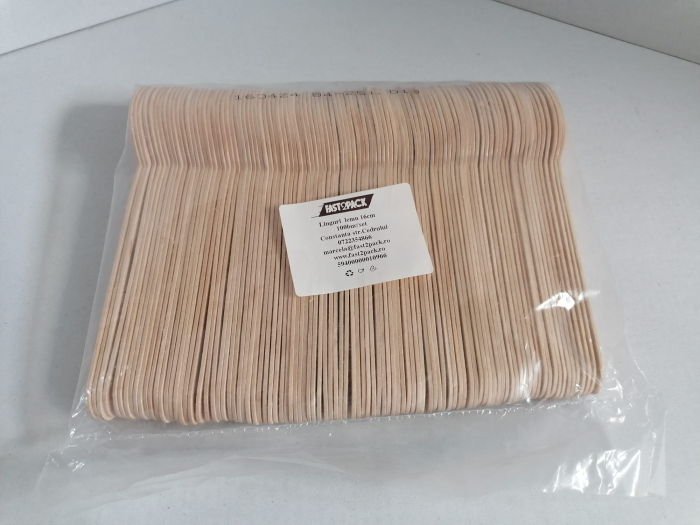 Tacam lemn eco lingura 16cm 100buc/set [2]