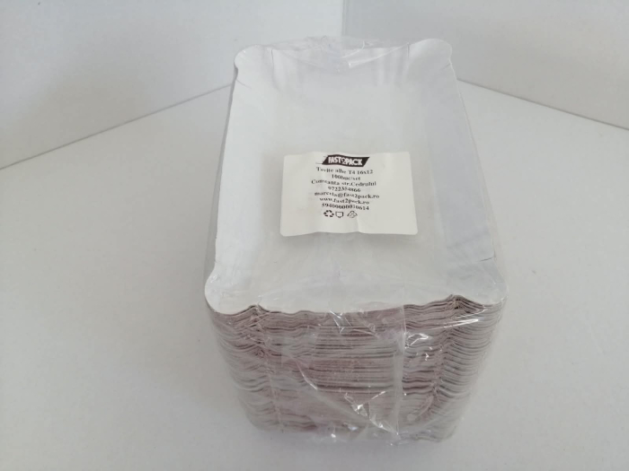 Tăvițe Albe T4 16 x 12 cm – Set de 100 Bucăți [2]