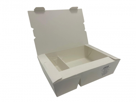 Ambalaje Fast Food - Cutii meniu 2 comp 21x14x5 albe 300buc/set