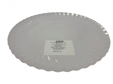 Ambalaje Fast Food - Farfurii D23 albe laminate 100buc/set