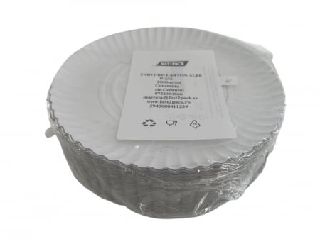 Farfurii carton albe R1 D23 100buc/set [1]