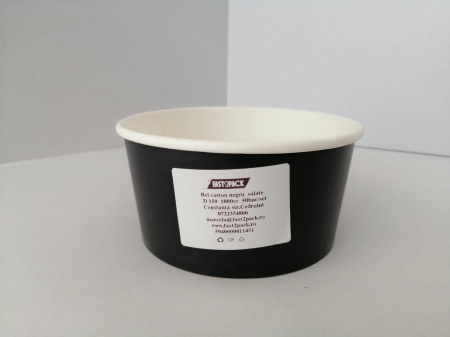 Ambalaje Fast Food - Boluri carton negru D150 1000cc 50buc/set