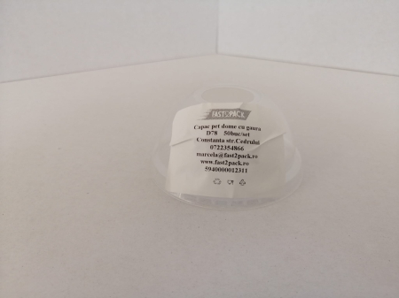 Ambalaje Cofetărie - Capac PET D78 dome cu gaura   50 buc/set