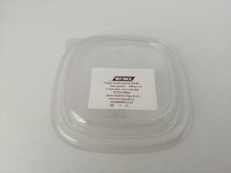 Ambalaje Fast Food - Capac transparent patrat fara gaura 130 50buc/set