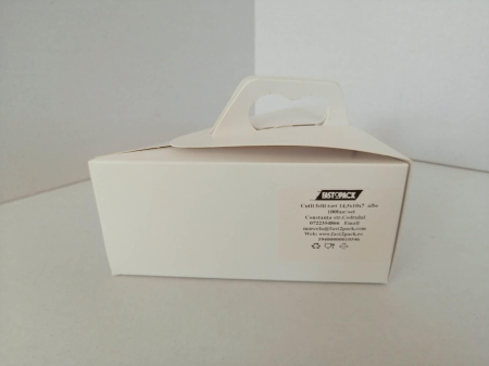 Ambalaje Cofetărie - Cutii felii tort 14.5 x 10 x 7 albe 100buc/set