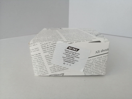 Ambalaje Fast Food - Cutii meniu carton model ziar 130x130mm  50buc/set