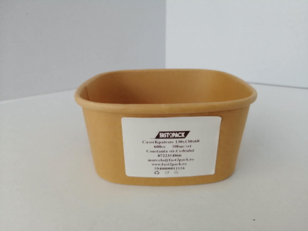 Ambalaje Fast Food - Cutii meniu patrate carton K  130x130x60 600cc 50buc/set
