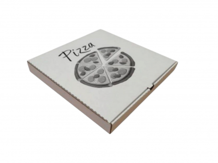 Ambalaje Pizza - Cutii Pizza alb cu negru 280 x280 x 35mm