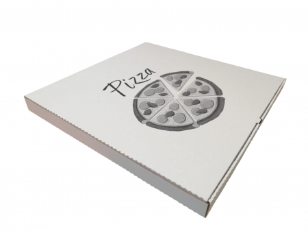 Ambalaje Pizza - Cutii Pizza alb cu negru 500 x 500 x 40 mm