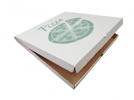 Cutii Pizza alb cu verde 420 x 420 x 35 mm [1]