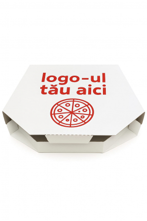 Ambalaje Pizza - Cutii Pizza "Lambo" alb sau natur  330 x 330 x 40 mm