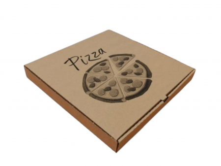Ambalaje Pizza - Cutii Pizza natur cu negru 300 x 300 x 35 mm