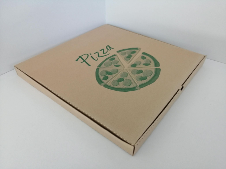 Ambalaje Pizza - Cutii Pizza natur cu verde / rosu / negru 500 x 500 x 40 mm, 25buc/set