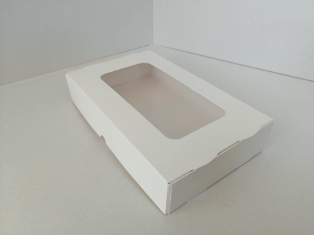 Ambalaje Cofetărie - Cutii prajituri display 26 x 16 x 5 albe 100buc/set