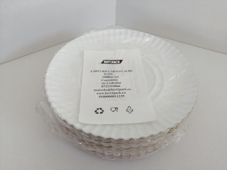 Ambalaje Diverse - Farfurii carton albe R1 D23 100buc/set