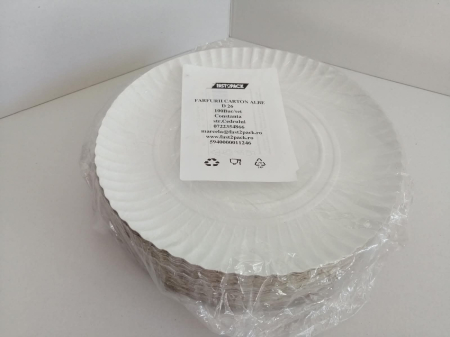 Ambalaje Diverse - Farfurii carton albe R2 D26 100buc/set