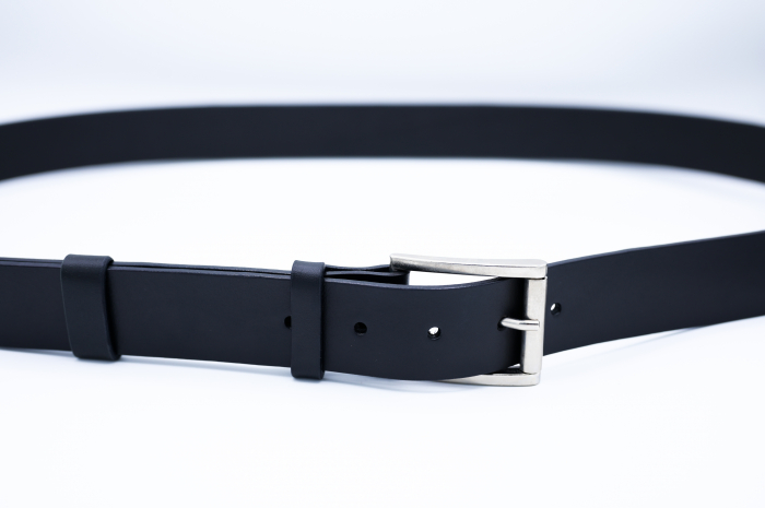 Curea bărbătească din piele italiană premium de taur, culoare neagră – Fcris Handmade [2]