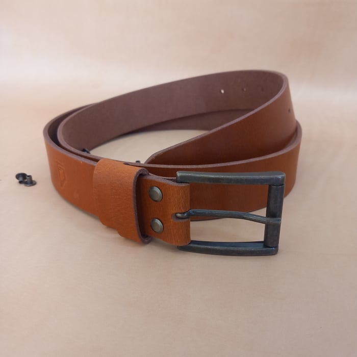 Curea bărbați din piele naturală de bovină maro – stil casual [4]