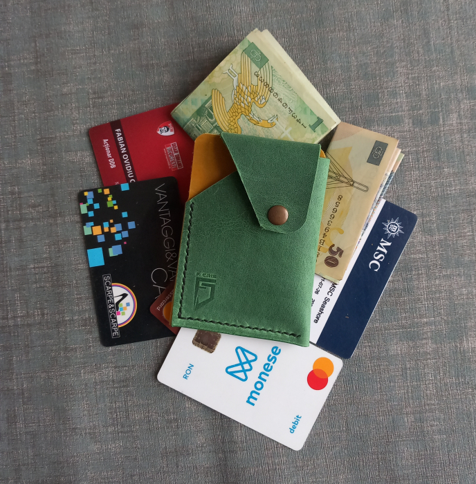 Portcard din piele cu închidere capsă pentru buletin CID [2]