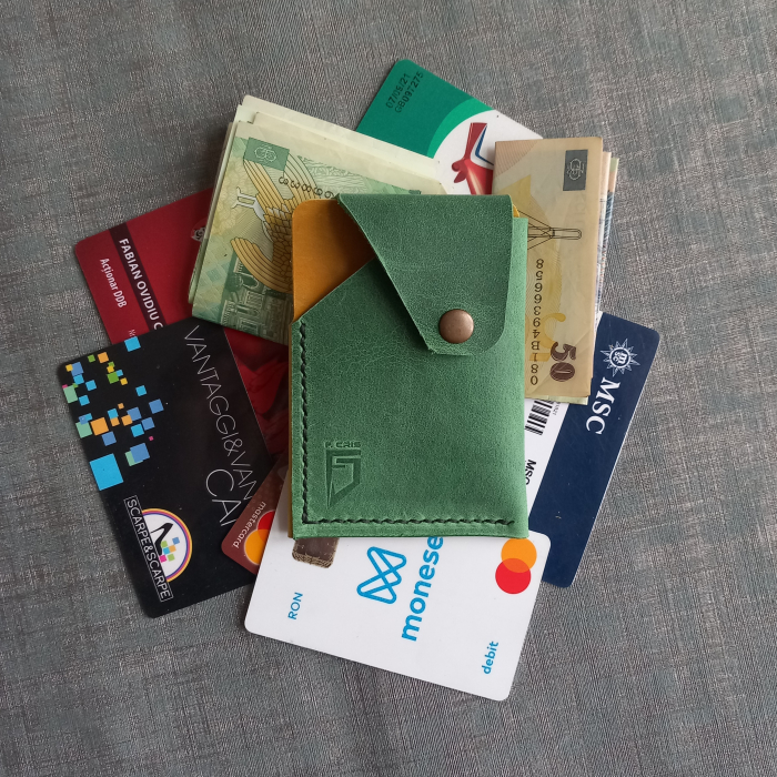 Portcard din piele cu închidere capsă pentru buletin CID [10]