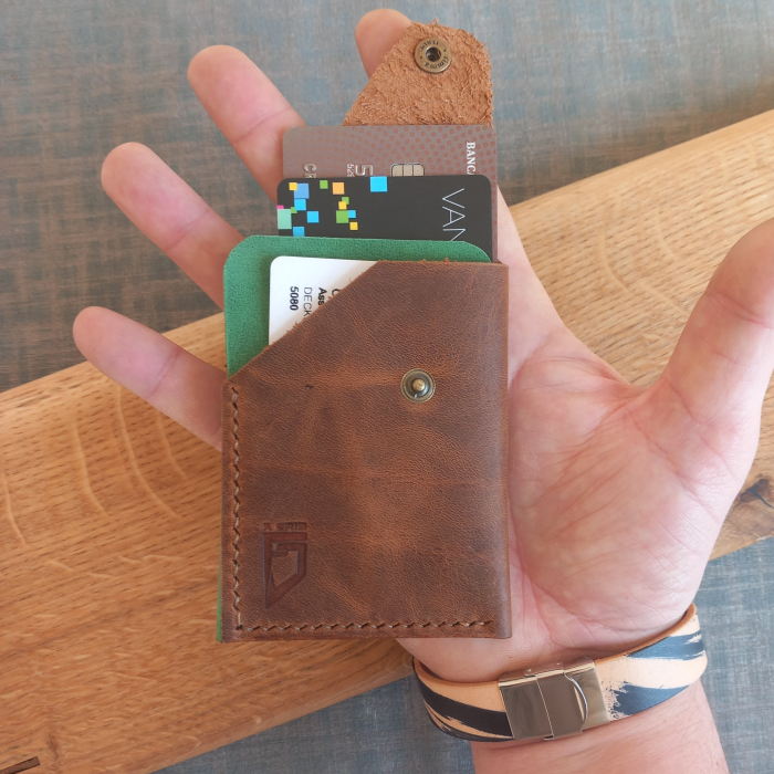 Portcard din piele cu închidere capsă pentru buletin CID [3]