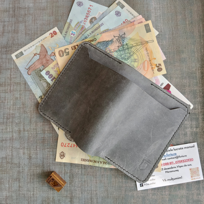 Portofel din piele pentru barbati , gri [5]