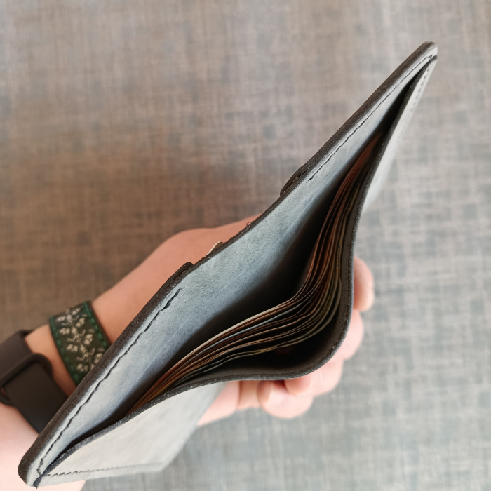 Portofel din piele pentru barbati , gri [3]