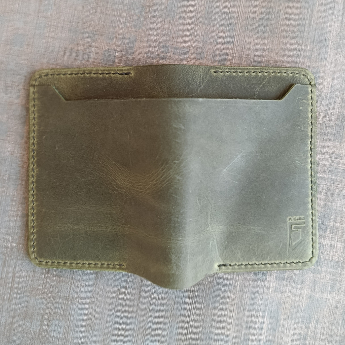 Portofel din piele , verde olive [5]