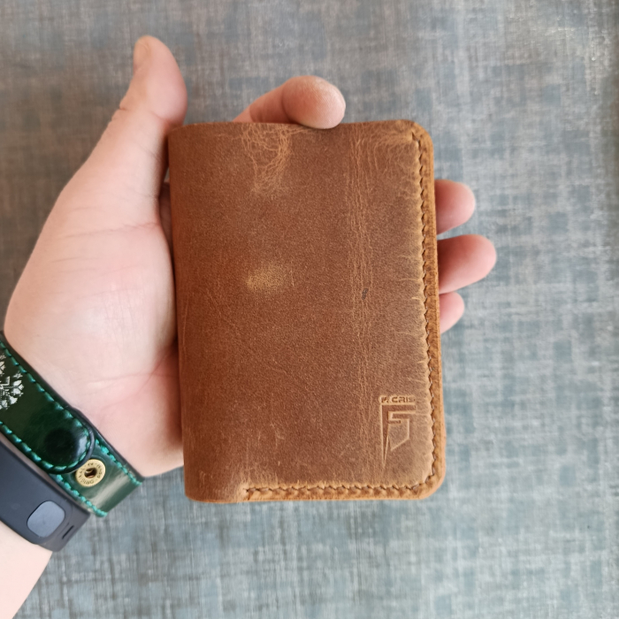 Portofel din piele , maro ,vertical [4]