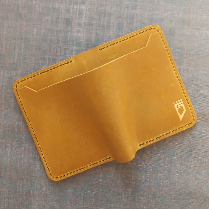 Portofel din piele pentru barbati ,negru si galben mustar [5]
