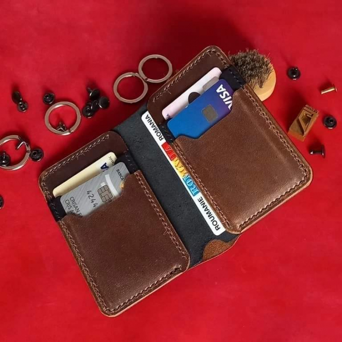 Portofel din piele pentru barbati , maro si negru [2]