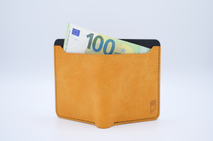 Portofel bărbătesc din piele italiană galben și negru, lucrat manual – Fcris Premium [3]