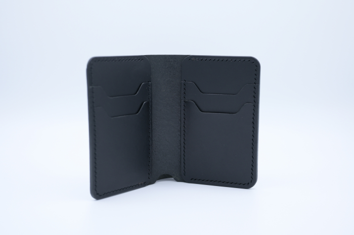 Portofel bărbătesc premium din piele italiană neagră, lucrat manual – Fcris [5]