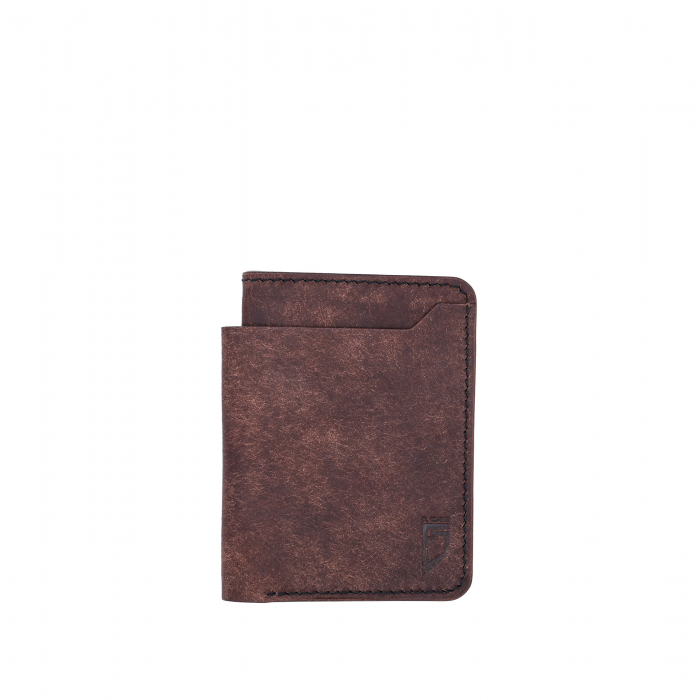 Portofel bărbătesc din piele italiană maro tabac, cusut manual – Fcris Premium [1]
